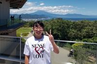 富士山をバックに記念写真